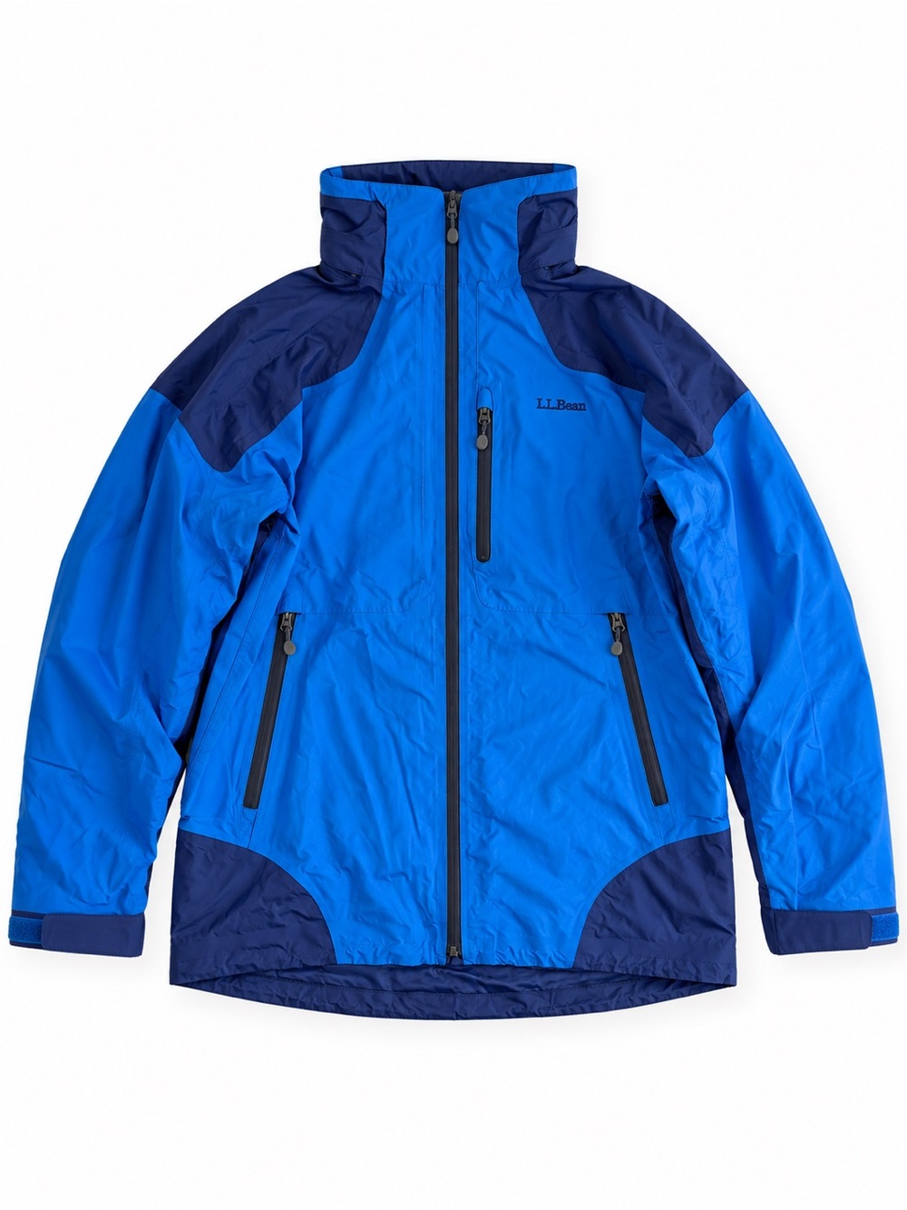 L.L. Bean Lightweight Nylon Shell Jacket Blue Navy Colorblock Large